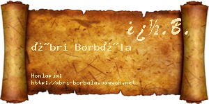 Ábri Borbála névjegykártya