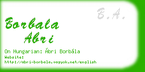 borbala abri business card