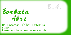 borbala abri business card